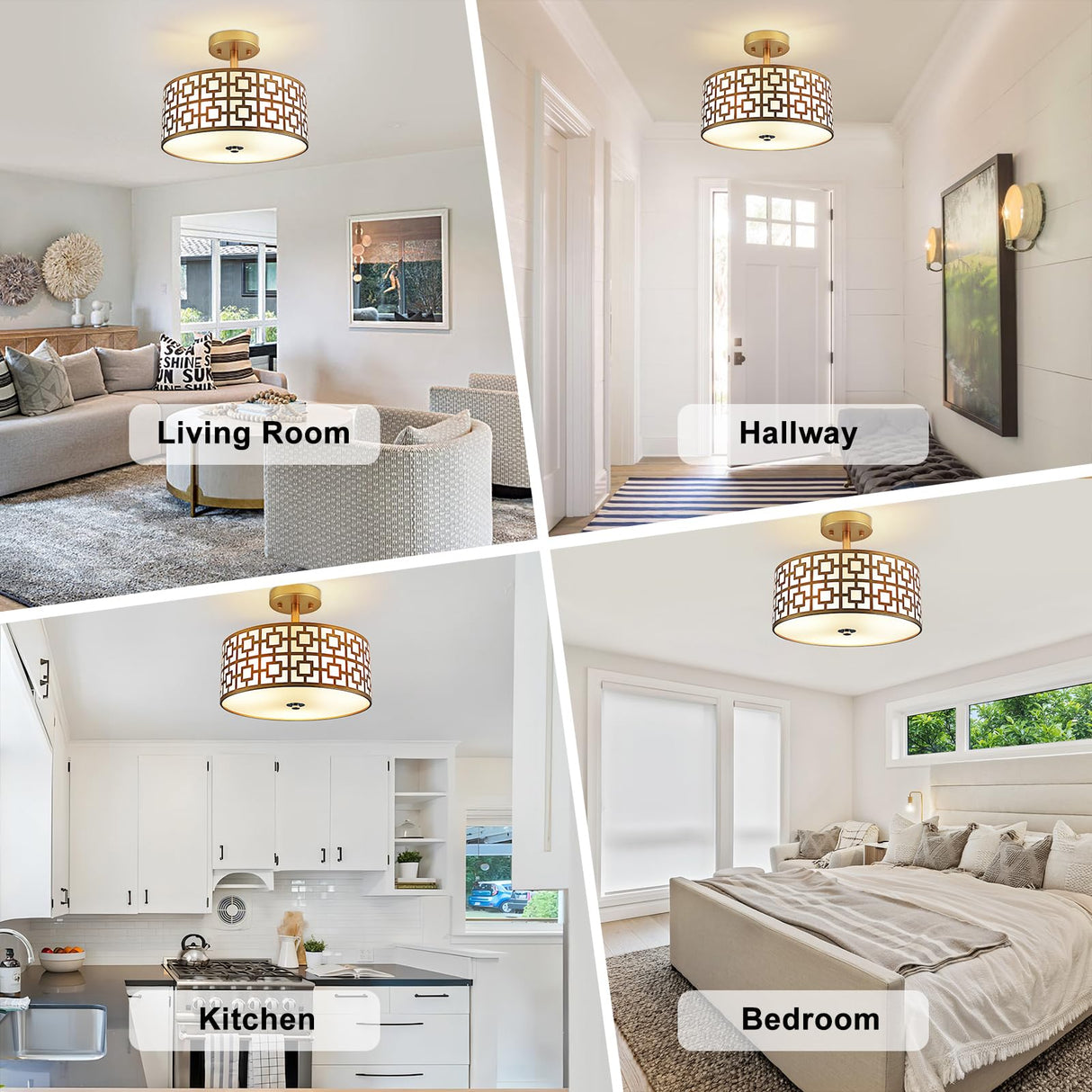 Mount Ceiling Light: Modern Semi-Flush Chandelier Lamp Brushed