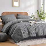 Luxury King Size Comforter Set – 7-Piece Blue Tufted Bed-in-a-Bag for Ultimate Comfort