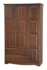 100% Solid Wood Grand Wardrobe/Armoire/Closet w/Shelves & Drawers