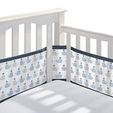 Breathable Mesh Liner for Full-Size Cribs, Classic 3mm Mesh, Owl Fun Gray (Size 4FS