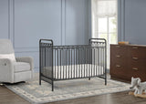 4-in-1 Metal Convertible Crib, Charcoal Grey