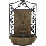 Lily 33-Inch Polystone Outdoor Wall Water Fountain - Electric Submersible Pump