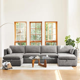 Oversized Modular Sectional Fabric Sofa set, FSC Certified Extra Large L Shaped Couchl