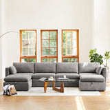 Oversized Modular Sectional Fabric Sofa Set, Extra Large U Shaped Couch with Reversible