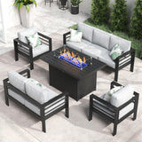 Aluminum Furniture Set with Fire Pit Table