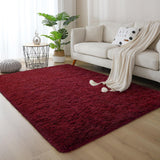 Super Soft Shaggy Rugs Fluffy Carpets, 6x9 ft, Burgundy Red Area Rug