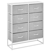 Wide Modern 8-Drawer Dresser Storage Unit, Sturdy Steel Frame, Wood Top,