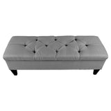 Brooke Collection Diamond Tufted Upholstered Long Bedroom Storage Bench, HJM100 Series, Dark Gray