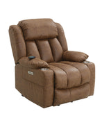 Omarion Faux Leather Power Recliner with Lift/Heating and Massage in Brown