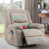 Recliner Chairs with Massage and Heat, Recliner Chair for Adults with Padded Backrest, Massage Recliner Chairs with Charge Ports & Pockets, Infinite Position for Living Room