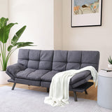 Futon Sofa Bed,Small Splitback Linen Fabric Memory Foam Couch,Modern Convertible Love seat for Compact Living Spaces