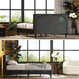 Jade Faux Leather Upholstered Platform Bed Frame / Mattress Foundation with Wood Slat