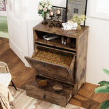 Dog Feeding Station with Storage Cabinet & Elevated Bowls