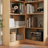 78" Tall Corner Bookcase,5 Tier Corner Bookshelf with L Shaped Design,