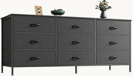 9 Drawer Dresser, 47 Inch Dresser TV Stand for 50, 55 Inch TV, Entertainment Center