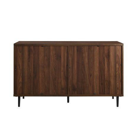 Mid-Century Modern Wood Kitchen Buffet Sideboard-Entryway Serving Storage Cabinet Doors