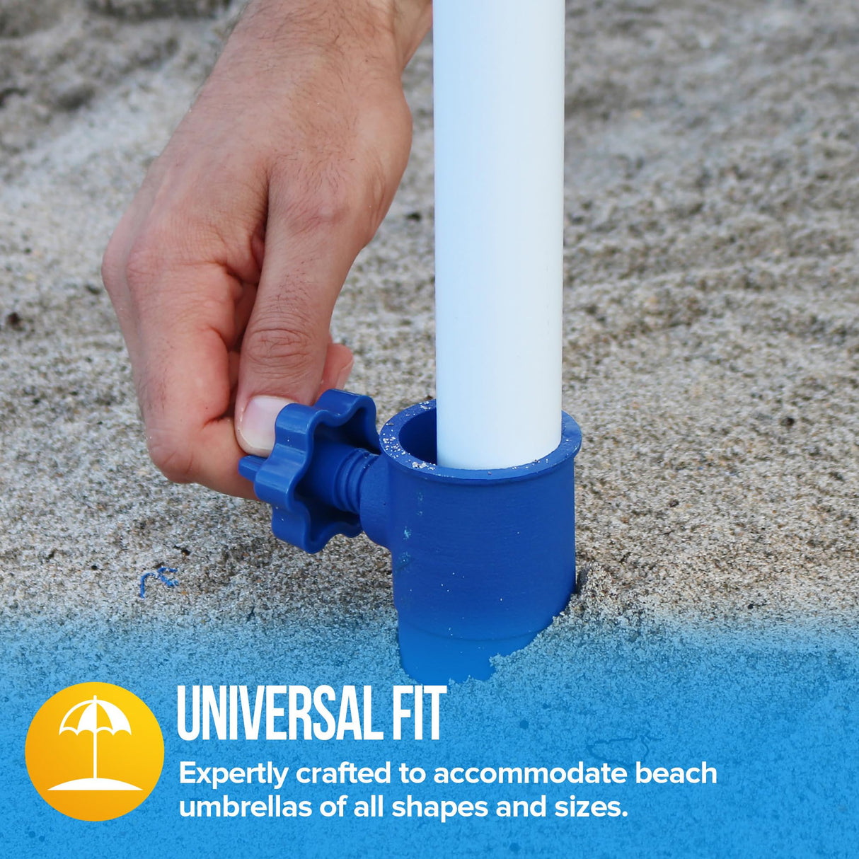 Anchor Max Ultimate Beach Umbrella Base, Easy Set-Up Beach Umbrella Stand Holds Up