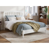 Simplicity Full Solid Wood Low Profile Platform Bed in White