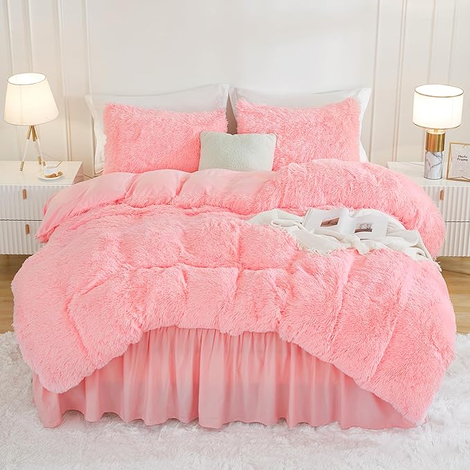 Faux Fur Sage Green Comforter Set King Size