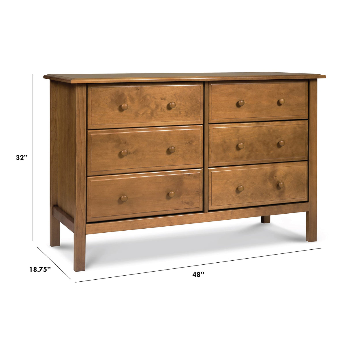 Jayden 6-Drawer Double Wide Dresser in Chestnut