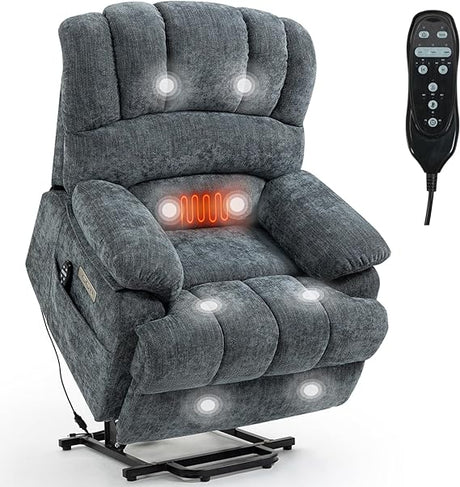 Large Lift Recliner with Massage and Heat for Big Elderly People, Big