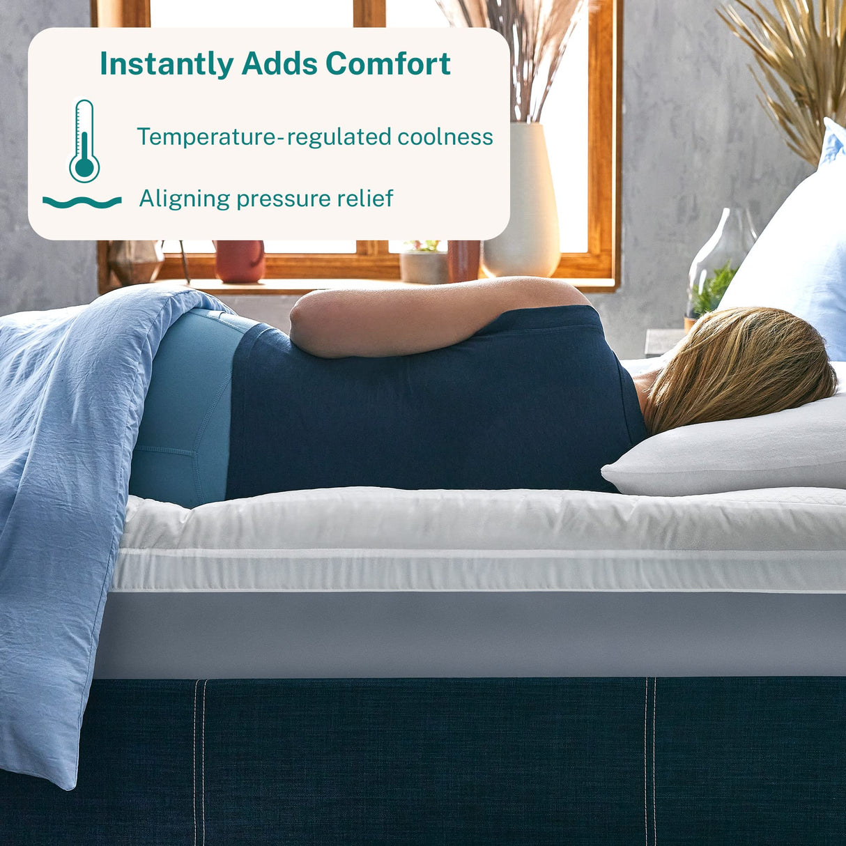 Cooling Comfort Gel Memory Foam Dual Layer Mattress Topper, 4 Inch, King Size