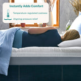 Cooling Comfort Gel Memory Foam Dual Layer Mattress Topper, 4 Inch, King Size