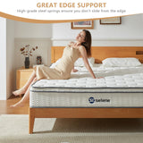 Full Size Mattress, 12 Inch Mattress Full with Pocket Spring and Memory Foam for Pressure Relief,