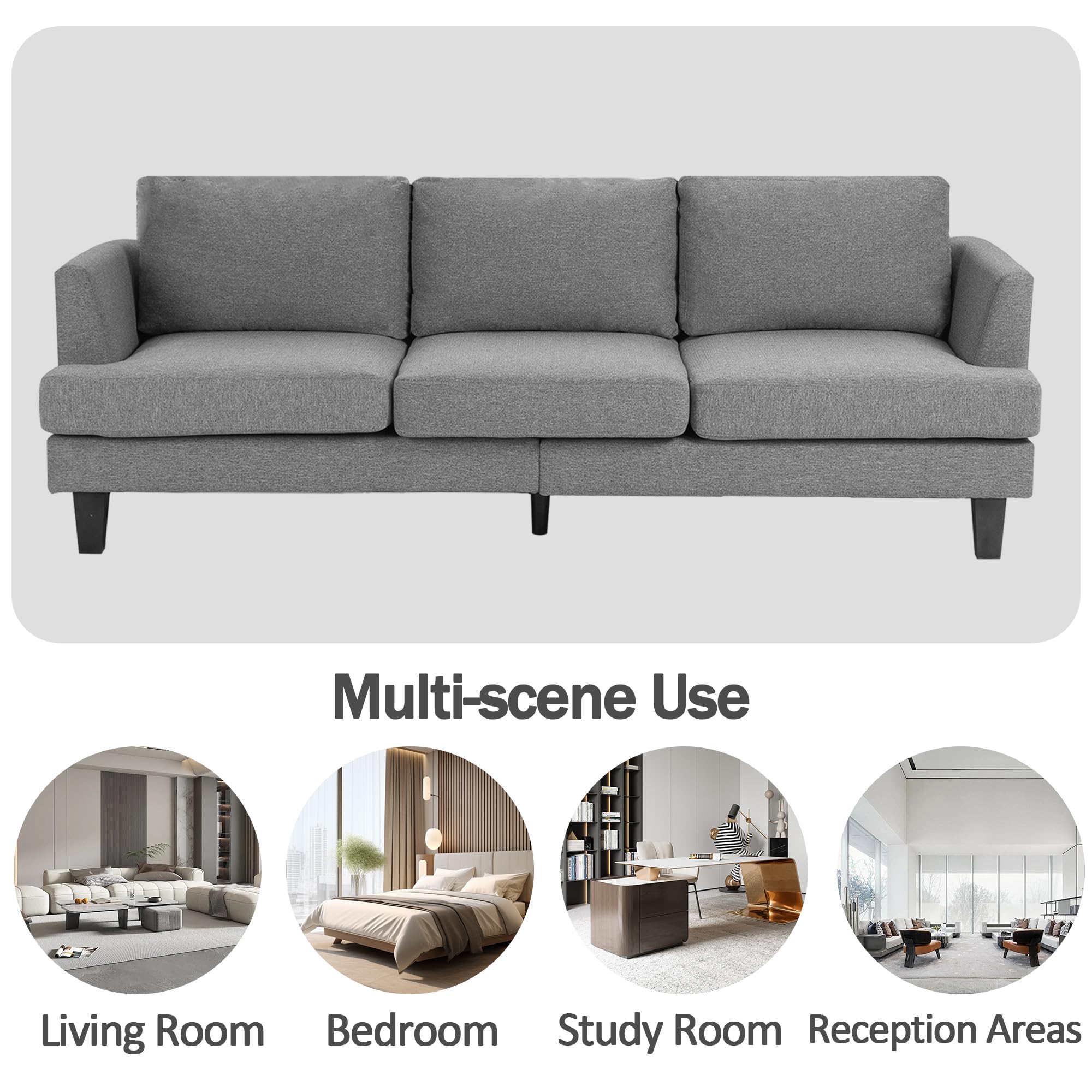 88" W Loveseat Sofa, Mid Century Modern Decor Love Seat Couches