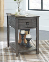 Borlofield Farmhouse Rectangular End Table with Drawer, Gray