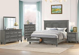 Heavy Duty King Size Bedroom Set, 6-Piece Grey Bedroom Furniture Set