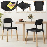 Wooden Dining Chairs Set of 4, Modern Dining Side Chairs Set w/Ergonomic Backrest