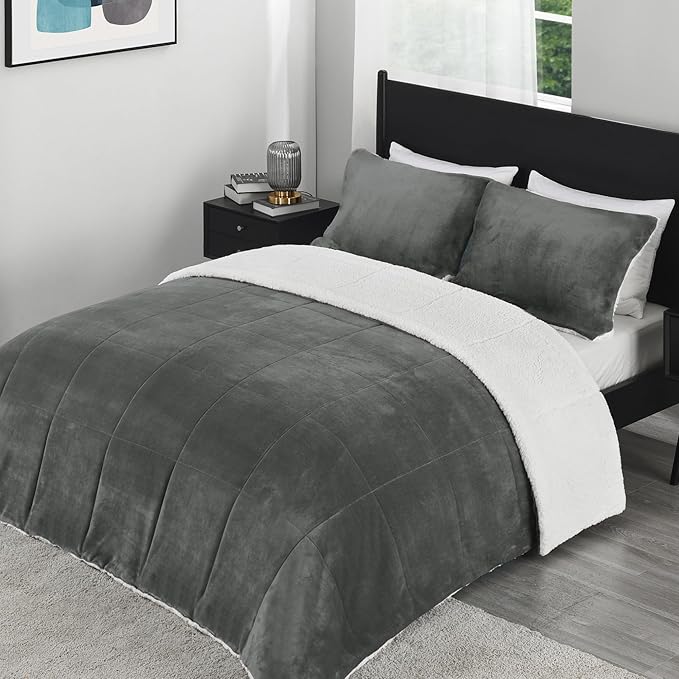 Ultra-Soft Micromink Sherpa King Size Comforter Set