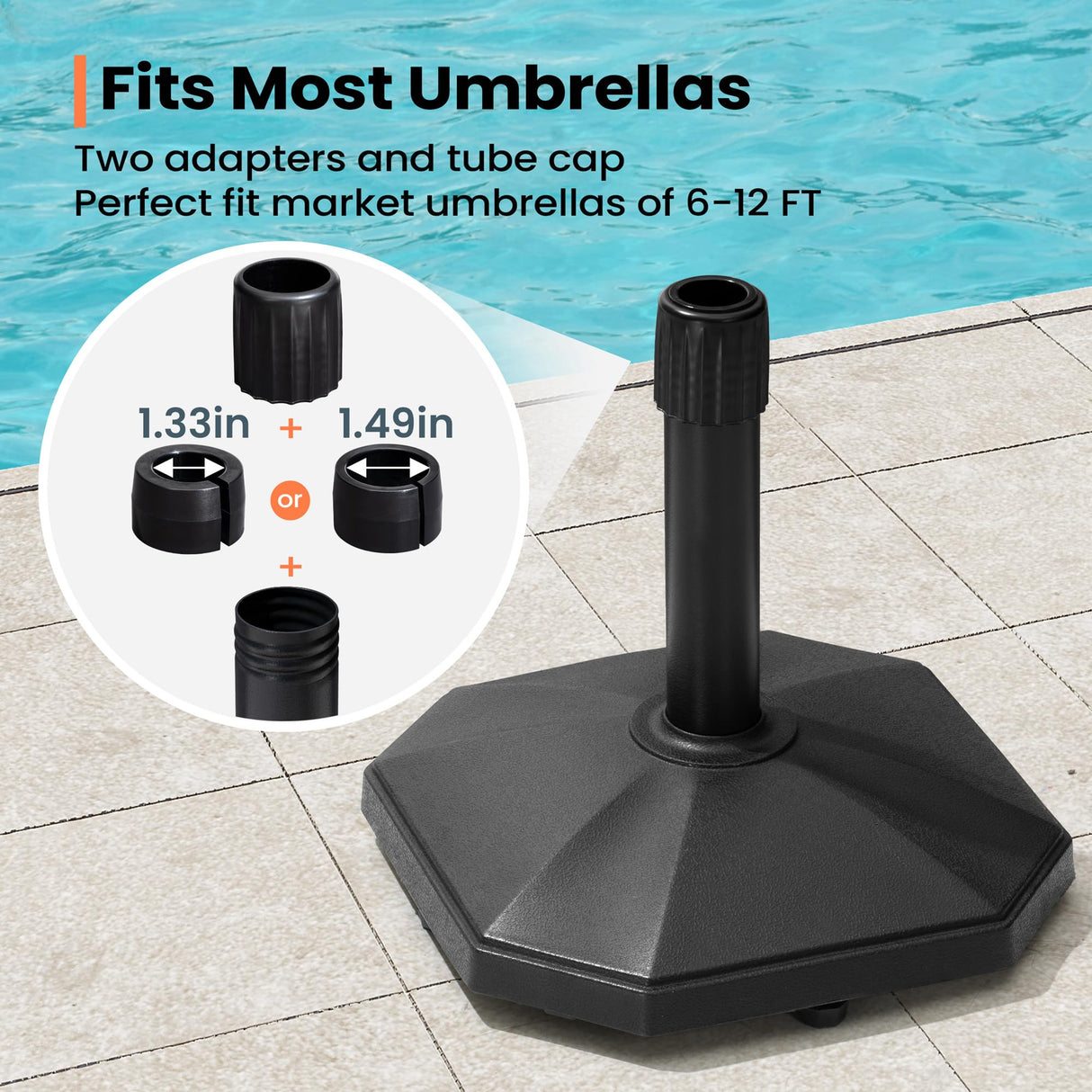 Pellebant Patio Umbrella Base 30LBS - Heavy Duty Outdoor Patio Market Umbrella Stand