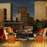 Outdoor Side End Table with Dimmable Light Remote Control
