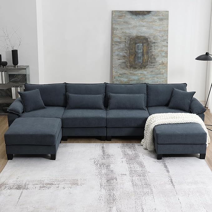 Sectional Sofa Bed L-Shaped, Modern Convertible Corner Sleeper Couch w/2 USB Ports