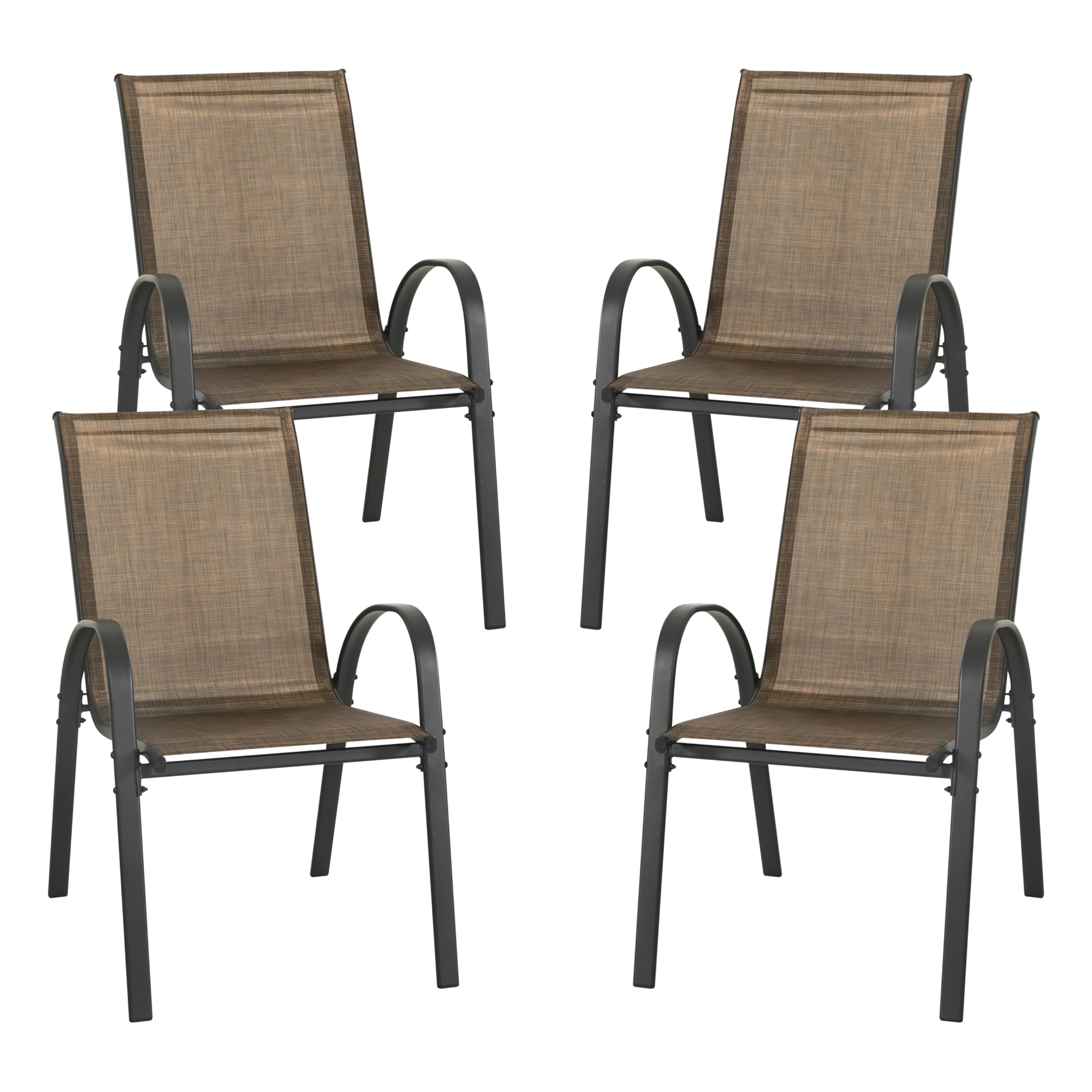 Patio Dining Chairs Set of 4, Outdoor Stackable Dining Chairs with High Back
