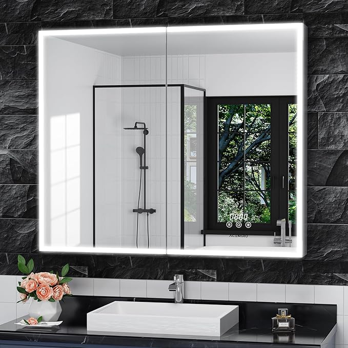 Medicine Cabinet with Lights,  Inch Surface or Recessed Medicine Cabinet