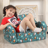 Happy Owl Kids Sofa, 2-in-1 Kids Couch Fold Out, Convertible Sofa to Bed for Girls and Boys