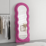 Full Length Mirror, 63" x 24"Irregular Wavy Mirror, Large Floor Length Mirror Wall Mounted,