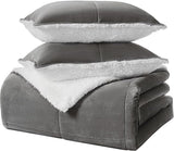 00520 Blissful King Comforter Set Reversible Fluffy All Season Comforter and Pillow Shams Easy Care Soft