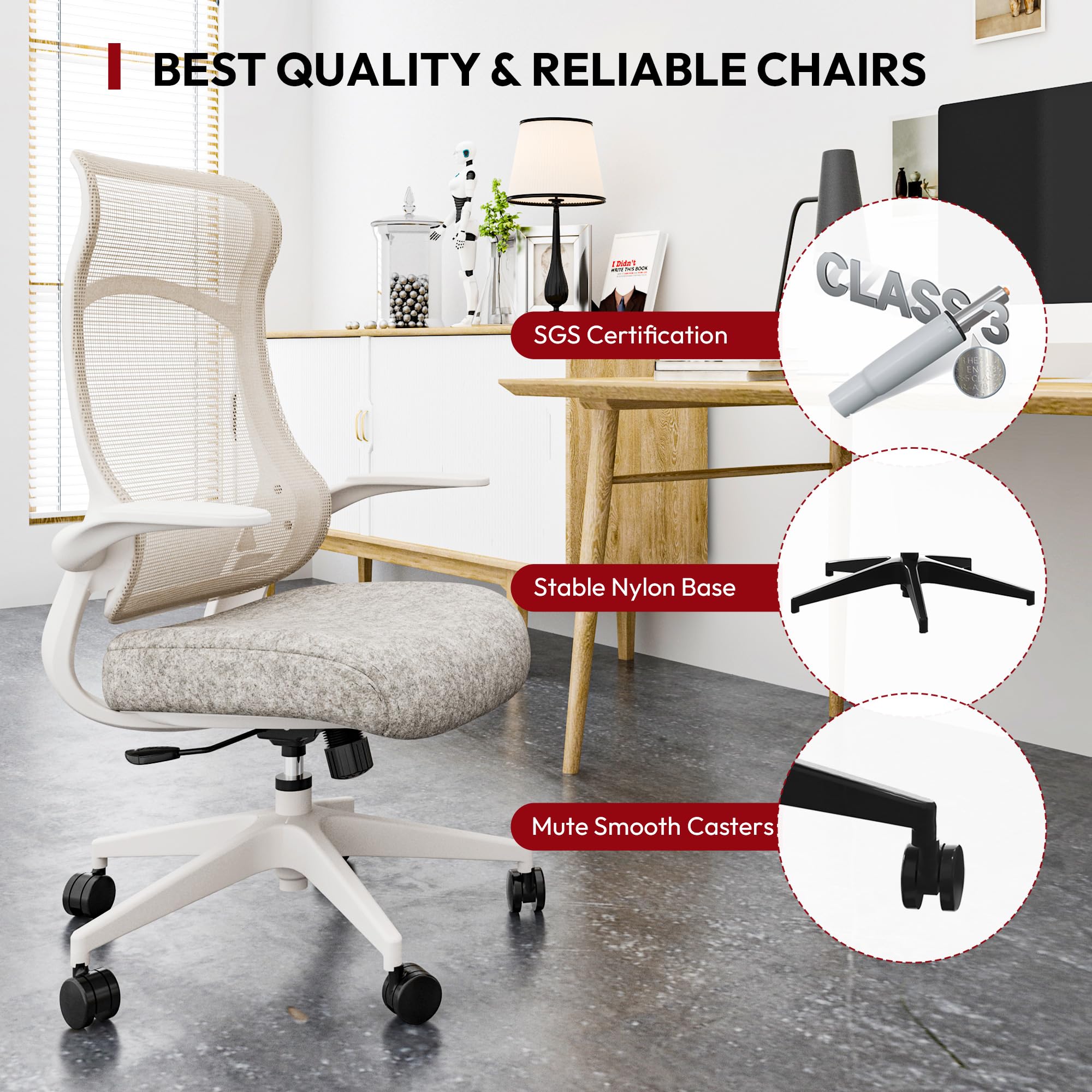 Office Desk Chairs High Back Ergonomic Computer Chair with Lumbar Support