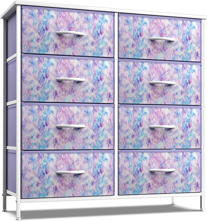 Kids Dresser with 12 Drawers - Chest Organizer Unit with Steel Frame Wood Top & Handle