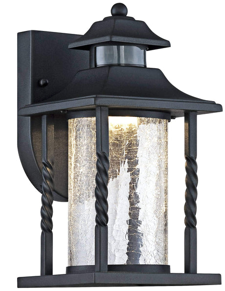 Westray Outdoor Wall Light Fixture LED Black Lantern 11 1/2" Clear