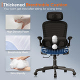 Office Chair, High Back Mesh Desk Chair with Adjustable Lumbar Support, 3D Flip