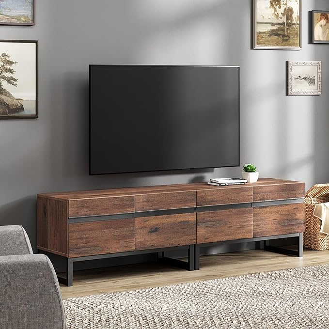 3 in 1 Modern TV Stand for TVs up to 110 inch, Wood Entertainment Center TV Console