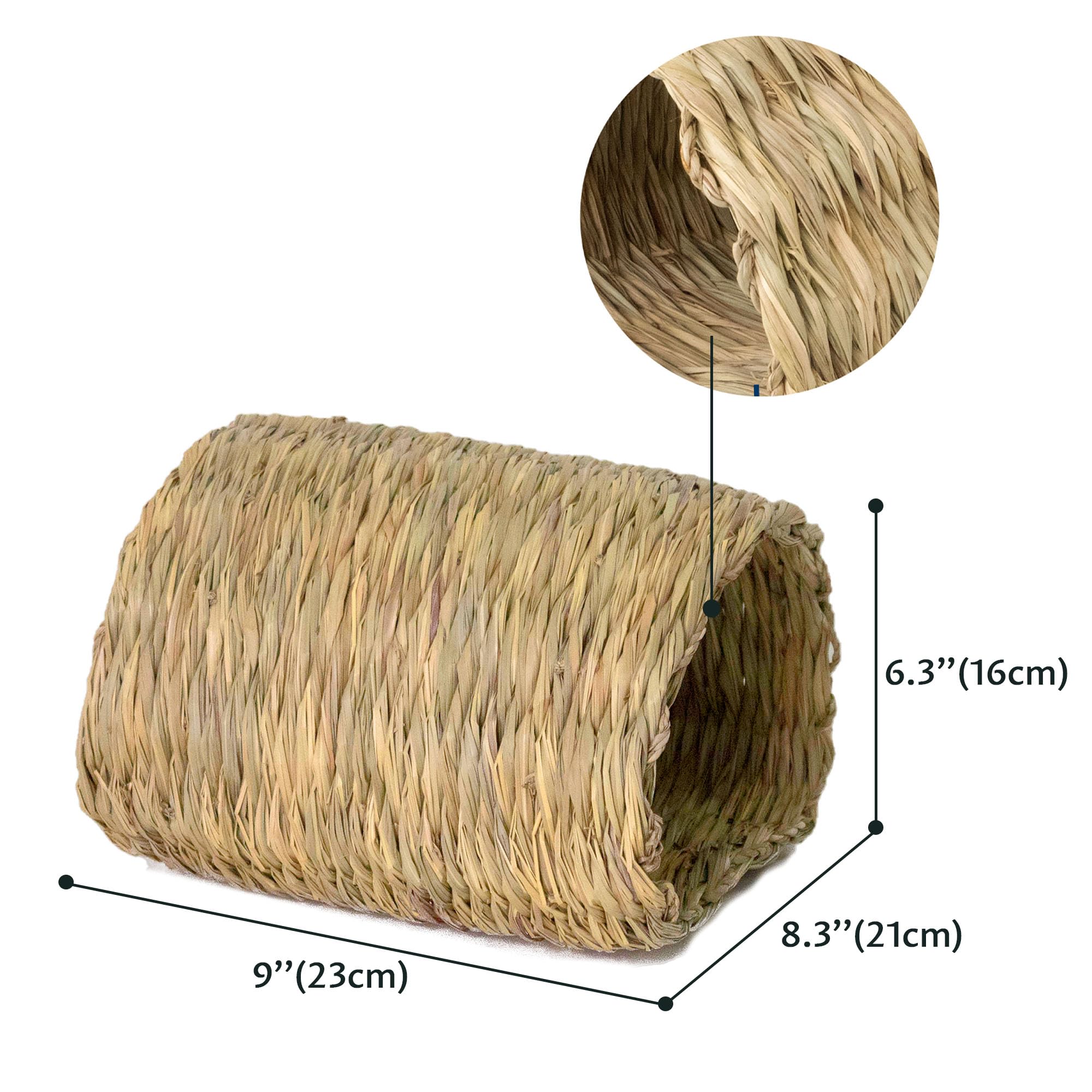 Seagrass House Tunnel Hutch Woven Hut Hay Shelter for Bunny, Rabbits, Guinea pigs