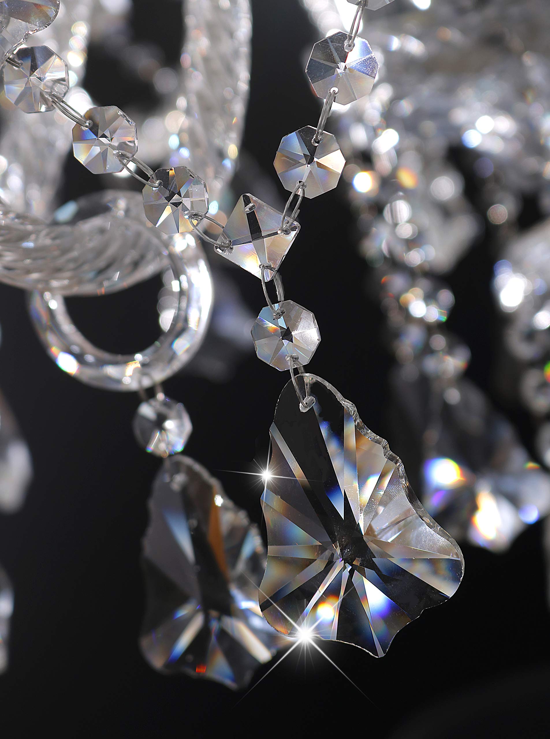 Clear 15 Lights K9 Crystal Chandelier Modern Luxurious Light Candle Pendant Lamp