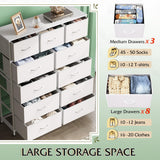 Tall Dresser for Bedroom, Fabric Dresser Storage Tower, Dresser & Chest of Drawers