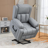 Electric Power Lift Recliner Chair, PU Leather Reclining Chair with Vibration Massage,